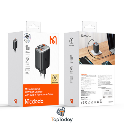 شارژر دیواری 40 وات مک دودو Mcdodo CH-428 همراه با کابل متصل